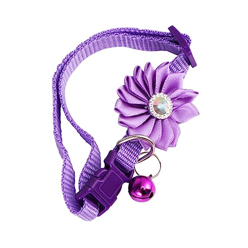 DRESSOOS Heimtierbedarf Welpenstreuhalsbänder Blumen-katzenhalsband Halsband Für Haustier Kragen Für Glockenkragen Kätzchenhalsbänder Hundehalsband Aus Baumwolle Verstellbarer Kragen Violet von DRESSOOS