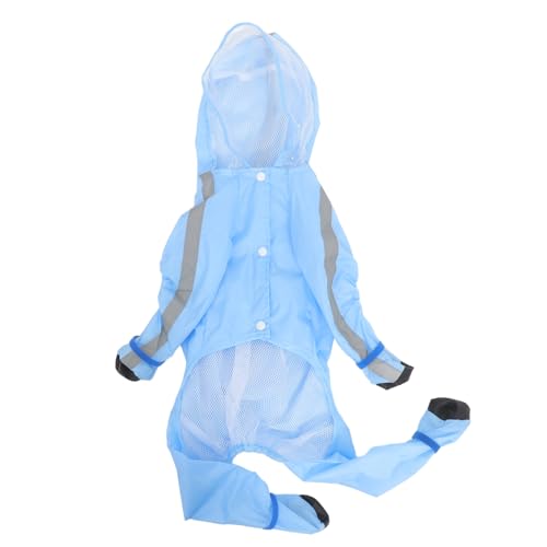 DRESSOOS Hund Regenmantel Whippet-Regenmantel Extra Großer Hunderegenmantel Welpenregenmantel Für Kleine Hunde Reflektierender Hunderegenmantel Regenjacke Haustier Polyester-TAFT Sky-Blue von DRESSOOS