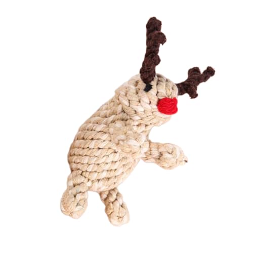 DRESSOOS Hundebissspielzeug Kauspielzeug Weihnachtskatzenspielzeug Beißspielzeug für Welpen Reinigungsspielzeug Interactive Dog Toys pet Supplies Spielzeuge Haustierzubehör der Hund Knoten von DRESSOOS