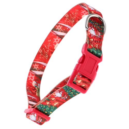 DRESSOOS Hundehalsbänder mittel für Hunde Weihnachten hundehalsband Weihnachtshundehalsband dekoratives Hundehalsband Schnallen-Welpenhalsband schnell lösen Polyester von DRESSOOS