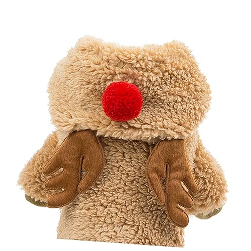 DRESSOOS Hundekleidung tatsächl joggingleine teddybären Haustierbekleidung Tedi Bear Hundeoutfits für Hund Rentier Anzug Welpen-Hoodie Kleider Hundemantel Haustierkleidung warm halten Vlies von DRESSOOS