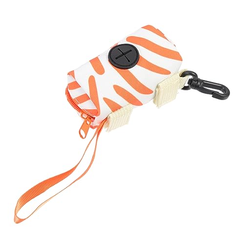 DRESSOOS Hundekotbeutel Aufbewahrungstasche Abfallbeutelträger Wandertasche Hund mittel hundekacktüten Dog Poop Bag Holder Tasche Zubehör Kompakter Hundetaschenhalter Stoff Orange von DRESSOOS