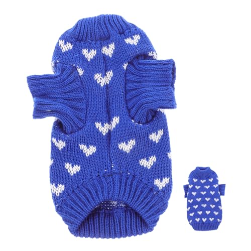 DRESSOOS Hundepullover Hundekleidung Dekor Winterkostüme Für Hunde Winterpullover Für Hunde Entzückendes Hundekleid Warme Hundekleidung Hundekostüm Für Den Winter Haustierzubehör Acryl Blue von DRESSOOS