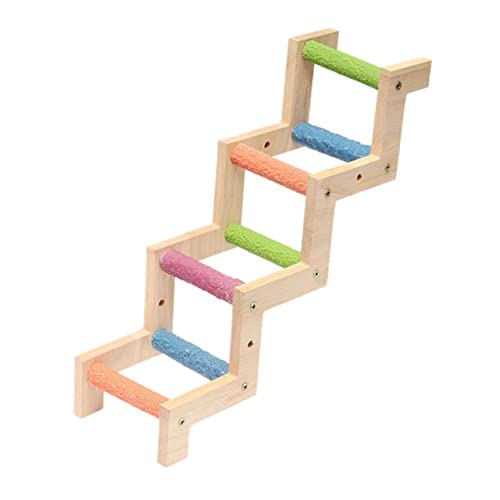 DRESSOOS Käfige Wellensittich Hängematte Hamster Wasserspender für Vögel Papageiensitzstangen vogelgitter vogelkäfig zubehör Bird Toys Conure-Kletterleiter Papageienleiter Holz von DRESSOOS