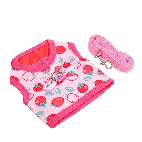 DRESSOOS Kaninchen Leine & Geschirr Set Bequemes Kaninchengeschirr Mit Leine Dekoratives Zugseil Für Kleine Haustiere Ideal Für Freilaufgehege von DRESSOOS