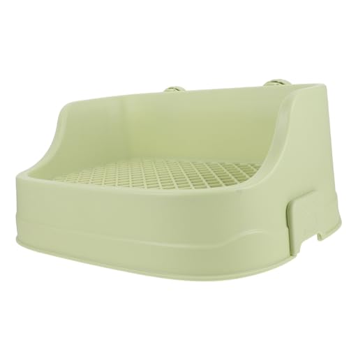 DRESSOOS Kasten Haustier Töpfchen Unterlage Abfallschrank Hasenzubehör Heu Hamster klo kaninchentoilette Kleintier-Toilette, Haustier-Kaninchen-Badezimmer Kleintierstreu Plastik Light Green von DRESSOOS