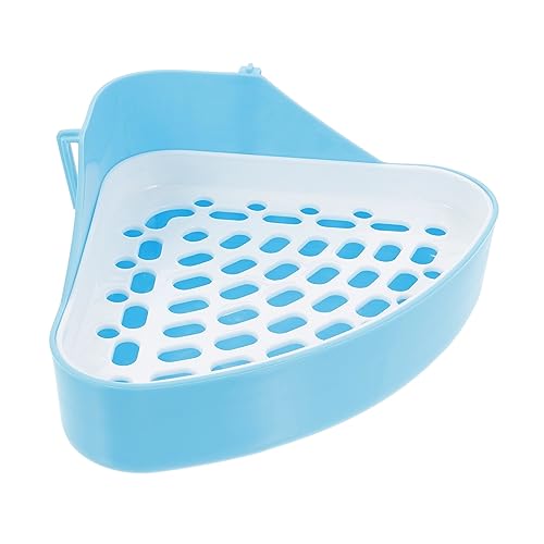 DRESSOOS Kasten Haustier Urinal Töpfchen Toilette Kaninchen Hasen-töpfchen-Training Käfig Bad Hund Rennmaus Container Ratte Deckel Vlies Mini Hühnerstall Blue Abs von DRESSOOS