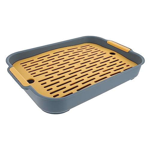 DRESSOOS Kasten Kaninchentoilette Hasenstreu Katzentoilette Mit Gitter Chinchilla-Frettchen Töpfchen Trainingstoilette Futter Für Meerschweinchenkäfige Frettchenkäfig Hase Stickig Navy Pp von DRESSOOS