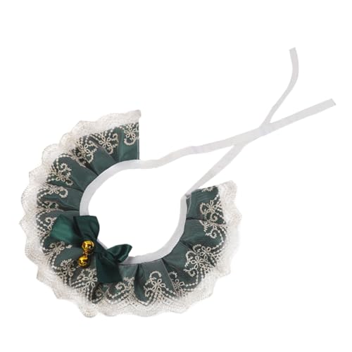 DRESSOOS Katze Hund Spitzenschal Kätzchen Kostü Kaninchenhalsband Katzenparty Halsfliege Haustier-spitzenhalskette Hundefliege Katzenhalsband Kleiner Hund Green Baumwolle Polyester von DRESSOOS