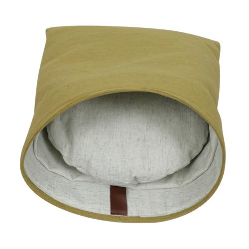 DRESSOOS Katze Schlafsack Haustierkissen weiches beruhigendes Bett ausgestopfter Welpe tierische Hundehöhlen Hauskatze cat House katzenhaus Haustiernest Haustiermatte Äußere Baumwolle Green von DRESSOOS