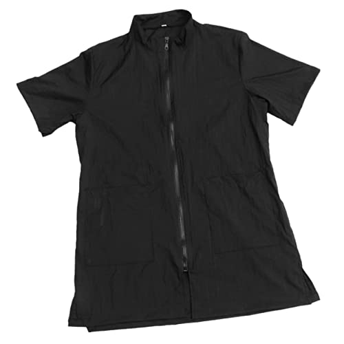 DRESSOOS Kosmetologenuniform Für Haustiere Siccor Arbeitskleidung Für Zoohandlungen Mann Professionelle Pflegekittel Badeschürze Oberbekleidung Haustierpflegekleidung Trockner Toga Black von DRESSOOS