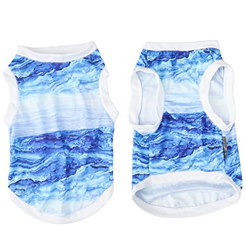 DRESSOOS Kühlweste Dog Cooling Vest Haustier Geschirr Katzenhemd Haustier Welpengeschirr für kleine Hunde Hundehemden Katzenweste Haustierkleidung Welpen-T-Shirts Kühlung für Hunde Blue von DRESSOOS