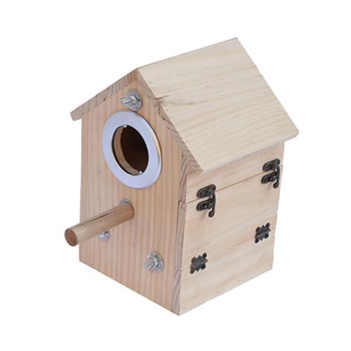 DRESSOOS Naturnaher Brutkasten Aus Holz Für Vögel Zufällige Packung Mit Linker Oder Rechter Öffnung Wetterfestes Design Ideal Für Garten Und Balkon 1 Stück von DRESSOOS