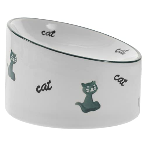 DRESSOOS Neigbarer Katzennapf aus Keramik Welpenfutterteller Futternäpfe für Katzen Wassernapf für Katzen Wurf pet Bowl katzenfutter schüssel Kätzchen Schüssel Fressnapf aus Keramik Green von DRESSOOS