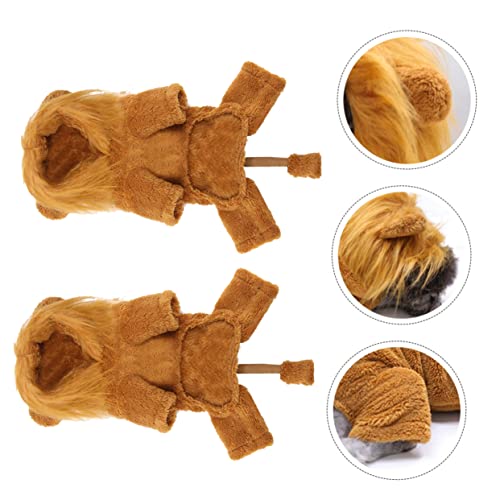 DRESSOOS Pet Dog Lion Transformation Outfit Halloween-kostüme Für Hunde Hundezubehör Hundeperücke Hundekostüme Fledermauskostüm Für Haustiere Hund Löwenmähne Kostüm Cosplay Plüsch Coffee von DRESSOOS