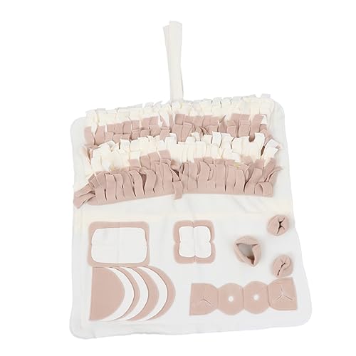 DRESSOOS Pet Sniffing Pad Futtermatte für Haustiere Schnüffeldecke für Hunde Hundedecke Interactive Dog Toys schnüffelmatte für Hunde Futterunterlage für Haustiere Hund Plüschmatte Beige von DRESSOOS