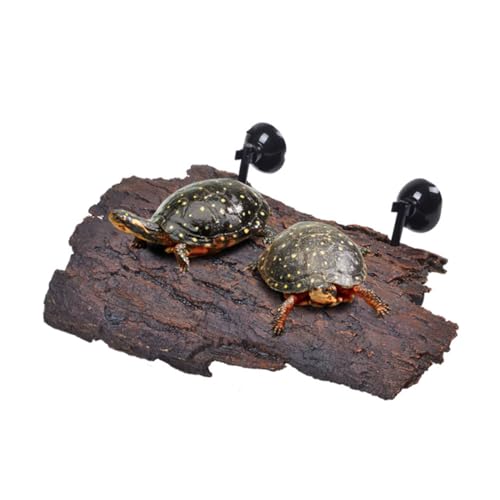 DRESSOOS Schildkröten-Terrasse krabbelndes Haustier Ruhekissen Schildkrötenplattform Creeper Ruhekissen Reptilienplattform schleichtiere Bogenbaum Liegekissen Baumschmuck aus Rinde Coffee von DRESSOOS