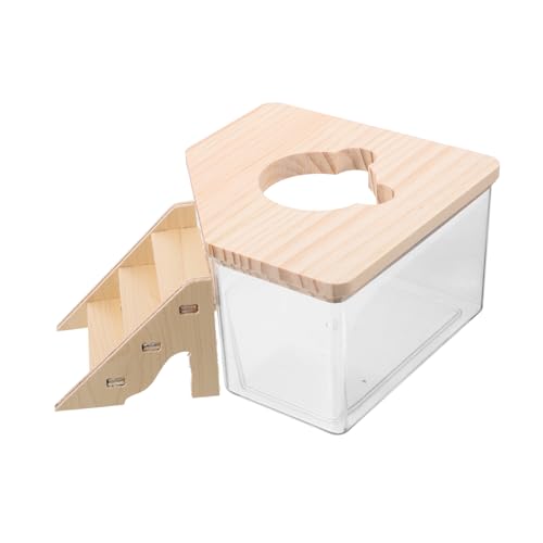 DRESSOOS Set Hamster Sandbadebox Mit Rampe Badesandbehälter Für Hamster Und Rennmäuse Ideal Für Sandbäder Fördert Hygiene Und Wohlbefinden Platzsparend Und Leicht Zu Reinigen von DRESSOOS