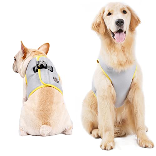 DRESSOOS Sommerliche Hundeweste Welpen-Shirts Hundeshirt Für Kleine Hunde Sommergeschirr Für Haustiere Coole Weste Für Hunde Kühlweste Für Hunde Kühlkabelbaum Stylisches Haustier Grey von DRESSOOS