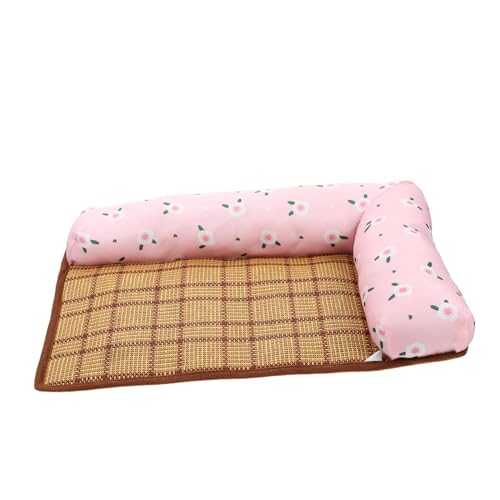 DRESSOOS Sommermatte kühlmatten für Haustiere Cooling mat for Dogs Haustierkissen Kühlende Hundedecke aus Eisseide Pelsbarn Kühler atmungsaktives Haustierbett Kühlendes Hundebett Rattan rot von DRESSOOS