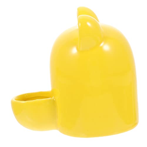 DRESSOOS Trinkbrunnen Werfer Ratte Hundenapf Wasserschale Guinea Hamster wasserspender Hamster trinkflasche Nager Trinknapf wasserflasche Hamstergerichte Kleiner Teller aus Keramik Yellow von DRESSOOS