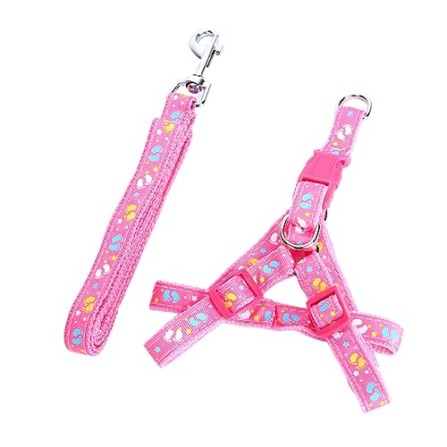 DRESSOOS Verstellbare Hunde Laufleine Rosa Trainingsleine Für Welpen Und Kleine Haustiere Kurzleine Hundetraining Robustes Halsband 1 Stück von DRESSOOS