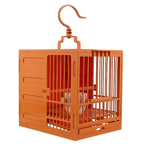 DRESSOOS Vogelkäfig käfig wellensittich vogelbadewanne Parrot cage Vogelzubehör The Birdcage coop Garten vogelhäuschen Vogelzuchthütte Vogel badekäfig hohler Papageienkäfig Plastik Brown von DRESSOOS