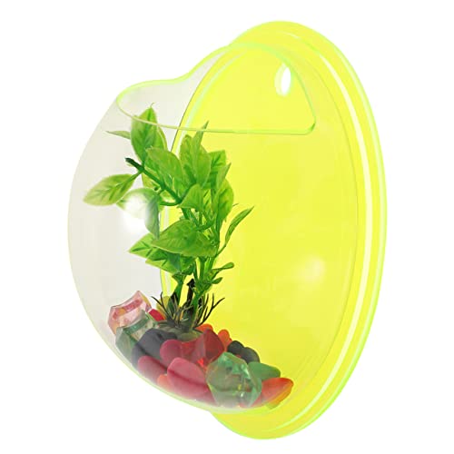 DRESSOOS Wand Goldfischglas Solar- Pflanzen Fischglasvase Künstlich Klein Für Mittelstücke Große Töpfe Haustier Luft Kernstück Teich Tank Großer Innenbereich Container Wasser Acryl von DRESSOOS