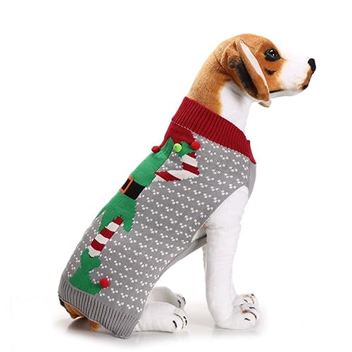 DRESSOOS Hals Pullover Hundepullover Fallen Haustier Pullover Clown Niedlich Kleiner Hundepullover Weihnachtspullover Weihnachtskleidung für Haustiere Weihnachten Hundekleidung Plüschkugel von DRESSOOS