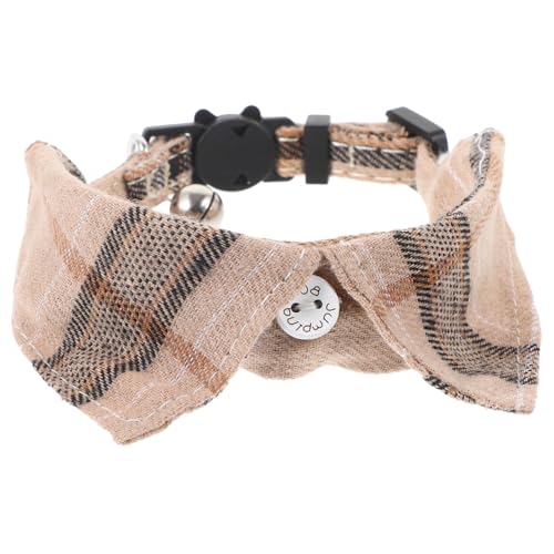 DRESSOOS für Haustiere Katze Plüsch Glockenhalsband für Katzenkostüm hautfreundliches Haustierhalsband Urlaub schickes Katzenhalsband großes Katzenhalsband Tuch Light Brown von DRESSOOS