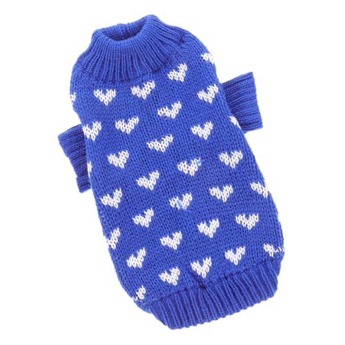 DRESSOOS Hundepullover Laufweste Haustierweste Winterpullover Für Hunde Welpenpullover Welpen Weste Winterpullover Für Welpen Entzückende Hundekleidung Warme Hundekleidung Acryl Blue von DRESSOOS