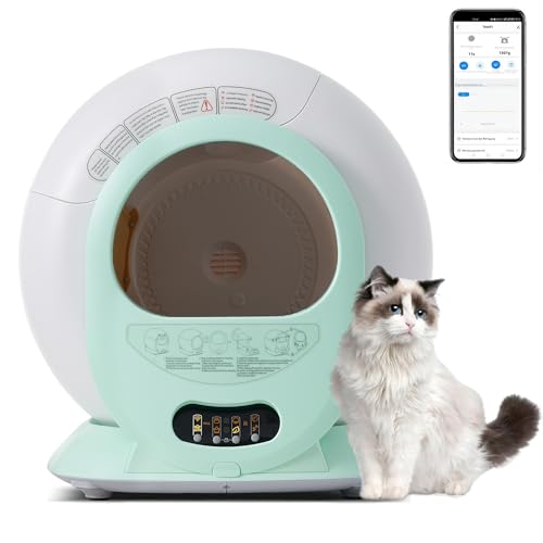 DRIXNO Selbstreinigende Katzentoilette Elektrisches, Automatisches Katzenklo, Katzenrobo, APP-Steuerung Self Cleaning Cat Litter Box， Sichere Kindersicherung von DRIXNO