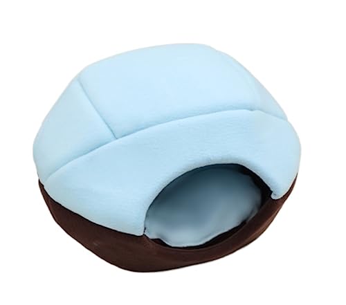 Katzenbett Haustierbett Haustier Bett Winter Katze Hund Bett Haus Faltbare Weiche Warme Tier Welpen Höhle Schlaf Matte Pad Nest Haustier Liefert Hundesofa Schlafen (Color : Blue, Size : 35 * 30cm) von DRMEE