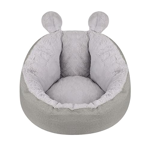 Katzenbett Haustierbett Haustierbett Für Katzen, Warm, Grau, Korbbett, Katzenhaus, Zwinger Für Hunde, Welpen, Zuhause, Schlafen, Teddy, Bequemes Haus Hundesofa Schlafen ( Color : B , Size : 40*33*28cm von DRMEE