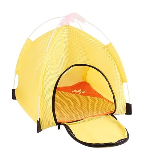 Katzenbett Haustierbett Haustierzelt, Höhlenbett Für Katzen, Kleine Hunde, Weicher Stoff, Tragbar, Faltbar, Pop-Up-Katzenzelt, Kätzchenbett, Hauskatze Hundesofa Schlafen (Color : Yellow, Size : 47x4 von DRMEE