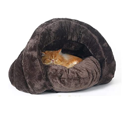 Katzenbett Haustierbett Herbst Winter Welpen Haustier Bett Katze Hund Weiche Warme Nest Zwinger Bett Höhle Haus Schlafsack Matte Pad Zelt Haustiere Gemütliche Betten Haustier Nest Hundesofa Schlafen ( von DRMEE