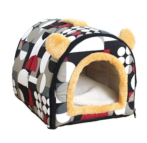 Katzenbett Haustierbett Katze Haus Warme Welpen Bett Jurte Geformt Haustier Haus Für Kätzchen Welpen Kurze Plüsch Hund Käfig Komfortable Haustier Bett Liefert Hundesofa Schlafen (Color : A, Size : 4 von DRMEE