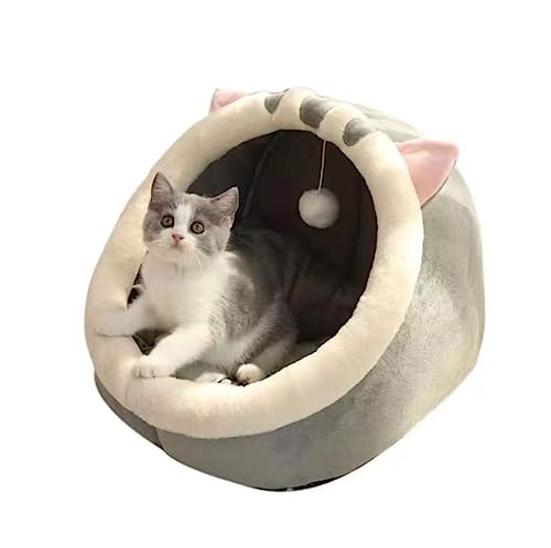 Katzenbett Haustierbett Katzenbett Im Freien, Katzenhäuser Für Katzen Im Innenbereich, Warmer, Trockener Unterschlupf, Katzenzubehör, Plüsch-Katzenschlafsack Hundesofa Schlafen (Color : A, Size : 28 von DRMEE