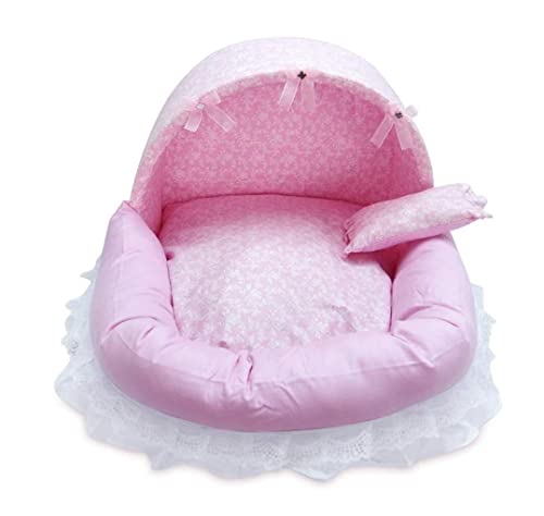 Katzenbett Haustierbett Welpen Prinzessin Zelt Bett Haus Für Waschbar Sommer Haustier Bett Katze Indoor Pet Nest Zwinger Matte Kissen Für Kleine Mittelgroße Hund Hundesofa Schlafen (Color : B, Size von DRMEE