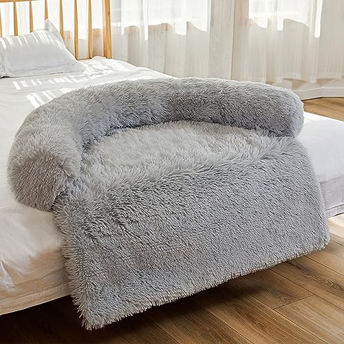 Menschliche Größe Hundebett Hundehütte Plüsch Sofa Haustier Zwinger Winter Katzen und Hunde Schlafen mit abnehmbarem und waschbarem Hundebett Katzenmatte Haustiermatte (Grau) von DRYIC