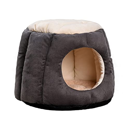 Winter warmes Hundehaus, Haustiernest, Katzenschlafsack, tiefer Schlaf, halbgeschlossenes Katzenzelt, Katzenbett (Black 40x32cm) von DRYIC