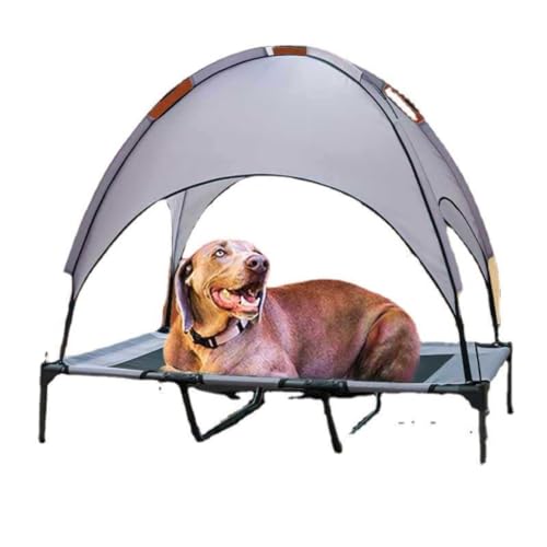 Hundeliege Abnehmbares und waschbares Außenzelt Hundecampingbett Hundebett Sonnenschutz Atmungsaktives Haustiernest Große Hundehütte Haustierbett(Gray,M(76 * 60 * 19cm)) von DSNMTZW