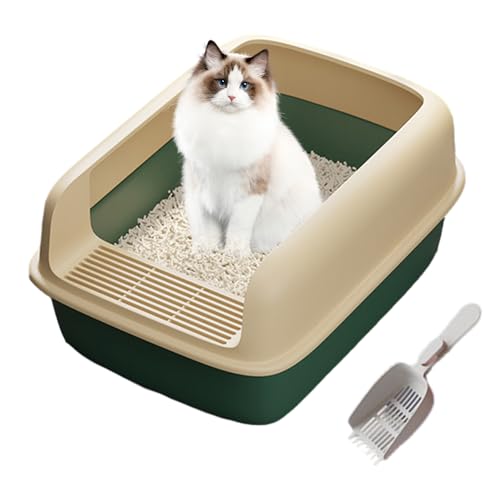 Katzentoilette, Hochwandige Katzentoilette mit Schaufel, Seitlich öffnende Katzentoiletten für Indoor-Katzen, Haustierbedarf (A) von DSOPV