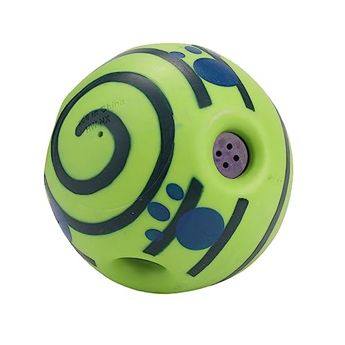 DSOUWEH Bequemer Gummiball für interaktive Spiel und Trainingseinheiten, leuchtender Ball, interaktiver Quietschball für Hunde, Wackeln, Sanft klingender Ball, 002Groß14CM von DSOUWEH