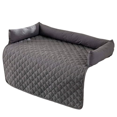 DSOUWEH Hunde Haustierbett Deckenmatte bietet Komfort und Wärme für pelzige Freunde. Stilvolle Polyester Hundesofa Couch Abdeckung, Haustier Sofa Matte, dunkelgrau von DSOUWEH