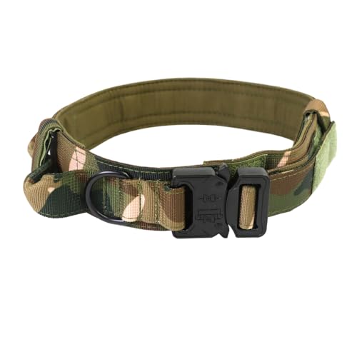 DSOUWEH Taktisches Hundehalsband, bequem, ungiftig, Kratzfest, leicht zu tragen, Nylon Halsband, Leine, verstellbar, Haltbarkeit, Training, Tarnung, L von DSOUWEH