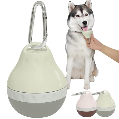 Tragbare Hunde-Wasserflasche mit hängender Schnalle für Outdoor-Aktivitäten, 200 ml, auslaufsicherer Aufbewahrungsbehälter für Hundefutter mit faltbarem Silikonkörper und leicht zu reinigendem Design, von DTOMCD