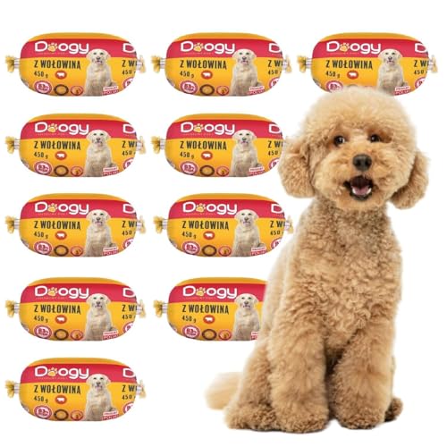 10 x 450g Hundewurst | Hunde-Rolle mit Rind | Nassfutter für Hunde | Wurst für Hunde | Hundefutter Wurst mit Rind Premium von DTP-SOFT