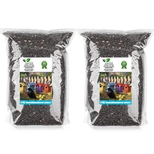 2X 3kg Sonnenblumenkerne schwarz Streufutter Vogelfutter Vögel Wildvögel Sonnenblumen im Doypack (6 kg) von DTP-SOFT