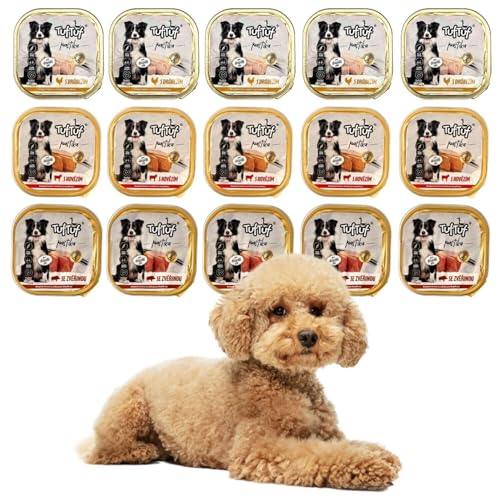 300g Pastete/Pate Mix Hundefutter Rind Huhn Wild Nassfutter Aluschale | Hundefutter Adult 3 Sorten Pastete 300 g (x24) von DTP-SOFT